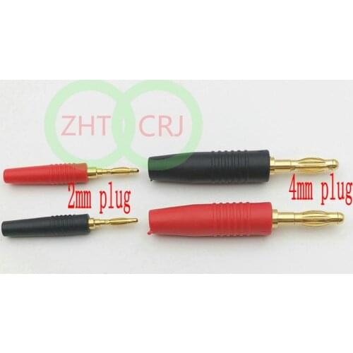 Gold plated brass Speaker 2mm/4mm Banana Plug Audio Cable Connectors wholesale New