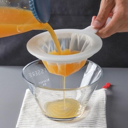 Soymilk Filter Mesh Sieve Milk Bag Squeeze Juice Grid Colander Handheld Flour Honey Tea Strainer Filter Nylon Soymilk Mesh Sieve