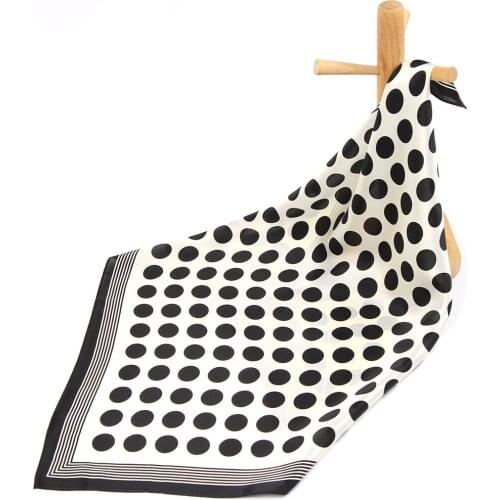 Pure Silk Dot Print Women Scarf Bandana Female Scarf for Hair Handkerchief Womens Natural Silk Square Head Neck Scarf Headband