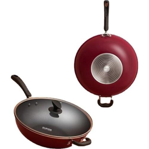 Non-Stick Pan Household Flat Wok Induction Cooker Gas Stove General Cookware Frying Pan Non-Stick Cookware Wok