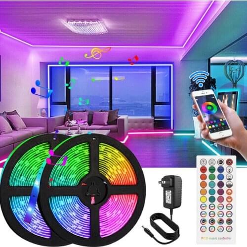 49.2ft Color Changing LED Strip Lights Bluetooth RGB Ribbon with App Control Remote Music Sync Backlight for Room Kitchen Party