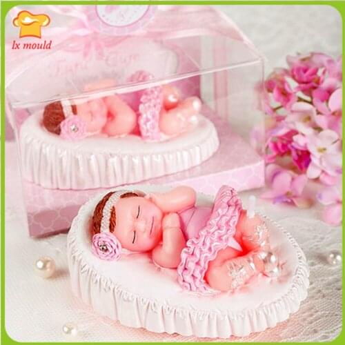 Cake Baking Decoration Ornaments Tanabata Valentines Day Party One Year Birthday Doll Candle Moulds Baby Silicone Molds