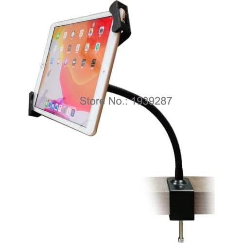 Universal tablet desk clamp stand with security locking holder for Lenovo/ Samsung Galaxy Tab/ Surface Pro Go 8.4/ 10.1/12.3 inc