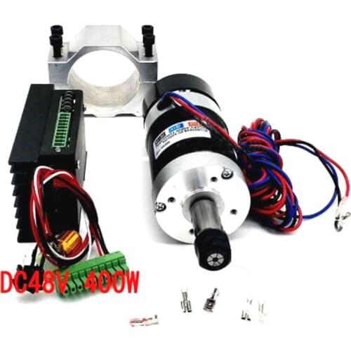 ER11 400W DC High Speed Brushless Spindle motor Kit with Mach3 Driver Speed Controller with fixture for Milling machine