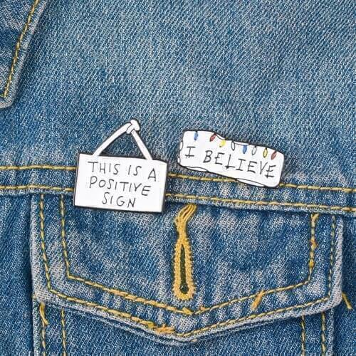 I Believe ! Message Board Inspirational quotes pins Enamel Badges Brooches Motivational jewelry Inspiration gifts For friends