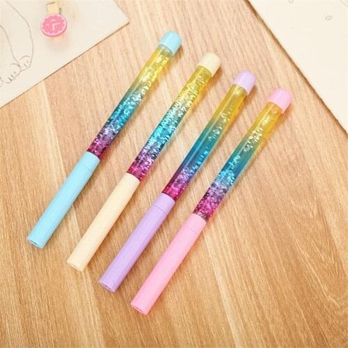 South Korea Beautiful girl Quicksand pen 0.5mm Kids Japanese Gel Pens Kawaii School Supplies Stationary