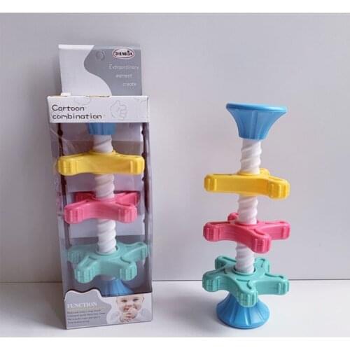 Funny Kids Stacking Toy Rainbow Tower Rotating Tower of Early Education for Baby Brain Game of Early Education