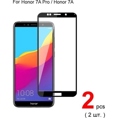 2pcs For Honor 7A Pro / Honor 7A Full Cover Tempered Glass Screen Protector Protective Glass For Honor 7A Pro