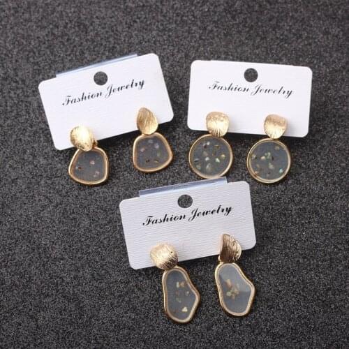 Translucent Geometric Statement Drop Earrings for Women Irregular Gold Color Top Dangle Earrings 2021 trend boucle d'oreille