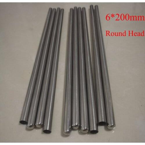 10 Pieces, 6mm*200mm High Quality SS304 One End Round Head Closed Stainless Steel Thermowell Thermocouple Protection pipe
