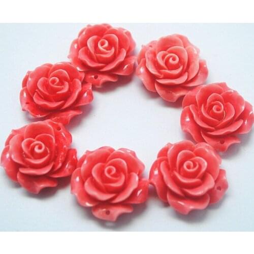 10pcs Pink Carving Flower Pendants For DIY Jewelry making Accessories Size 20mm