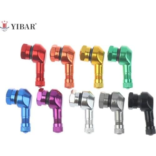 2pcs Motorcycle Rim 90 Degree Angle Aluminum Alloy Valve Motorcycle Wheel Tire Tubeless Valve Stems For Rim Wheel Parts CNC