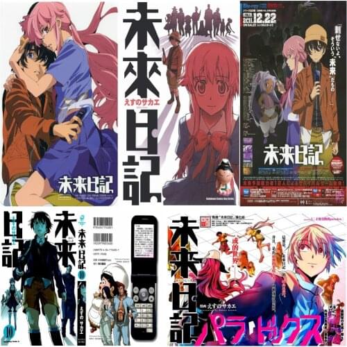 2019 Future Diary Mirai Nikki Amano Yukiteru Gasai Yuno Coated poster wall sticker Japanese Anime Poster Decorative Picture