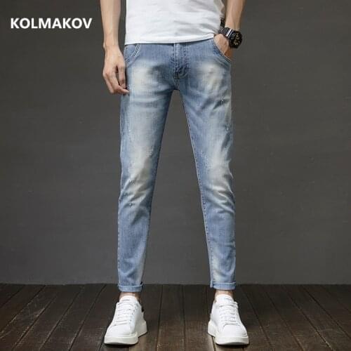 2021 new arrival high quality casual slim fit elastic jeans men ,mens pencil pants ,skinny jeans men size 27-36 Z601