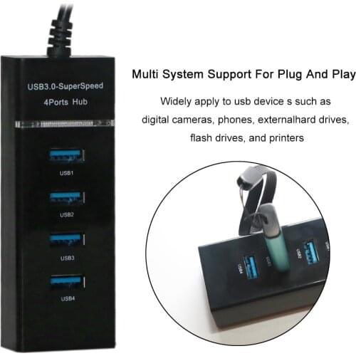 4 Port USB HUB High Speed 5Gbps Usb 3.0 Hub Multi Usb Port Splitter 3 Hub for Laptop PC Computer Accessories Hub Usb 3.0