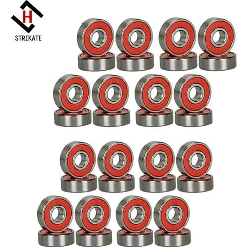 80pcs Red Silver ABEC-9 608 RS Skateboard Longboard Bearings