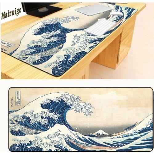 Mairuige Free Shipping 900*400*2mm Original Design Computer Speed Gaming The Waves Mouse Pad Rubber Gamer Soft Comfort Mouse Mat