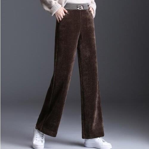 Wide leg pants womens 2021 autumn and winter new high waist loose slim casual pants fashion all-match trousers