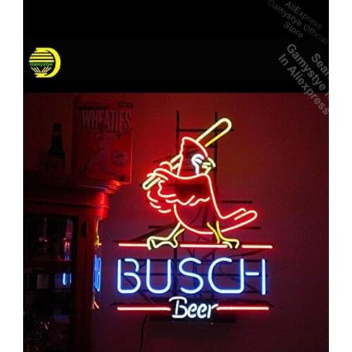 Busch beer Neon Light Sign Real Glass Tube neon lights Recreation Professiona Iconic Sign neon light wall zipp lighter Nail Sign