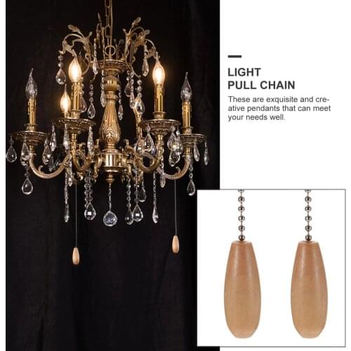 PC Wooden Ceiling Fan Chain Pulls Wooden Pendant Pull Chain Extension for Ceiling Light Lamp Fan Ceiling Fan Pull Chains