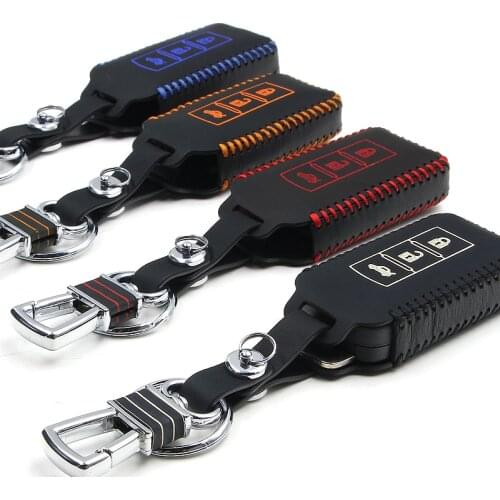 Car key case Cover For Mitsubishi Pajero ASX Outlander Lancer ex 2011 2012 2013 2014 2016 Genuine leather key chain keychain