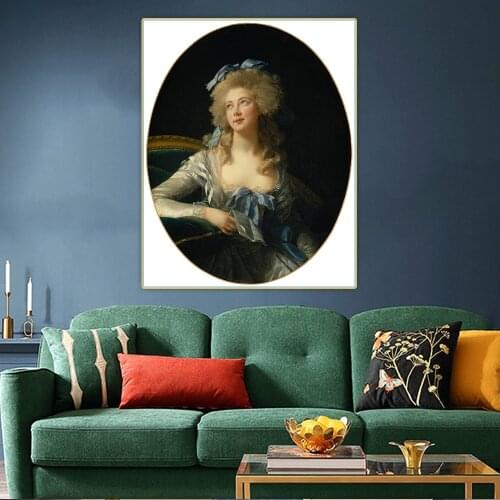 Citon E.Vigee Lebrun《Madame Grand》Canvas Art Oil Painting Artwork Poster Decorative Picture Wall Decor Home Decoration