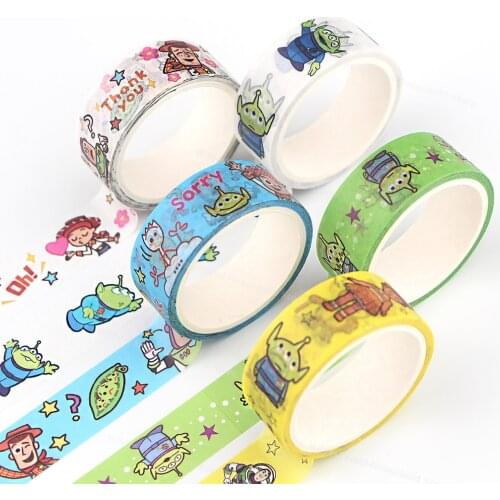 Toy Story Multi-color Washi Tape Woody Alien Buzz Lightyear Scrapbooking Decorative Tapes Paper Japanese Stationery Sticker Toys