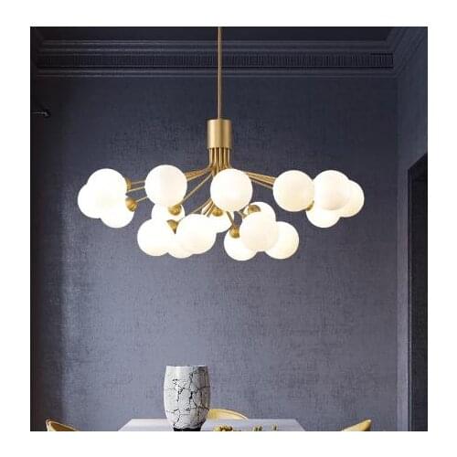 Nordic branch glass bubble shade chandelier lighting modern living room lamp bedroom romantic gold hanging lights fixture led