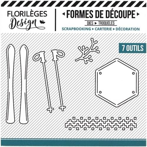 2021 AliliArts Metal Cutting Dies skis & poles diy Scrapbooking Photo Album Decorative Embossing PaperCard Crafts Die