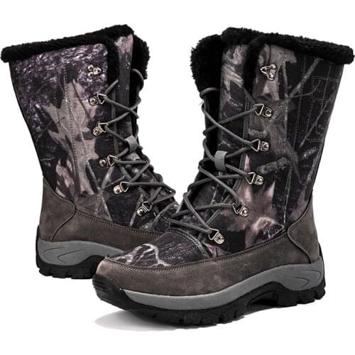 Men Boots Fashion Snow Boots Winter Warm Shoes Casual Lightweight Ankle Boots Desert Outdoor Hiking Boot Men Work Safty Shoes