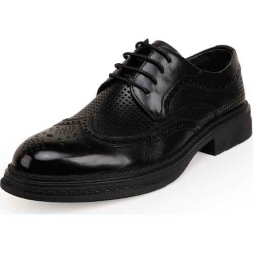 Spring and Autumn Lace-Up Business Men Shoes Mens Shoes Casual High Quality Genuine Leather Shoes Spring Bullock Cowhide Winter