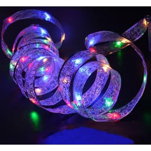New Year Gifts Box 4m 40leds Christmas Decoration for Home LED Ribbon Copper Wire Light String Xmas Navidad Decor Battery Power