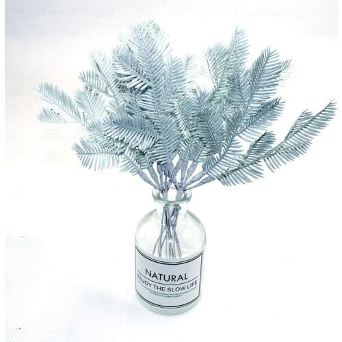 New 6pcs mini artificial iron tree grass plant artificial flower wedding Christmas decoration DIY craft gift scrapbook garland a