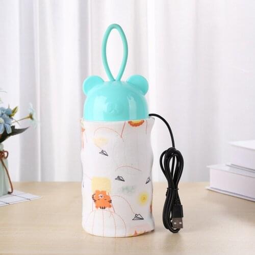 Portable USB Milk Bottle Warmer Cotton Baby Nursing Bottle Thermostat Heater Infant Feeding Bottle Insulation Storage Bag Travel