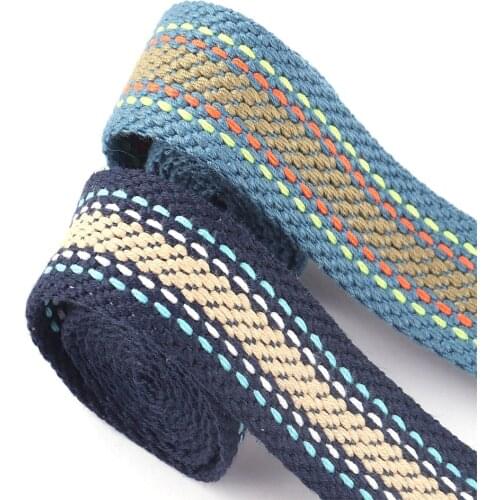 1"(25mm) Stripe Webbing Backpack Fabric Strap Webbing Purse Making Leash Belt Canvas Tote Bag Handbag Dog Collar Supplies DIY