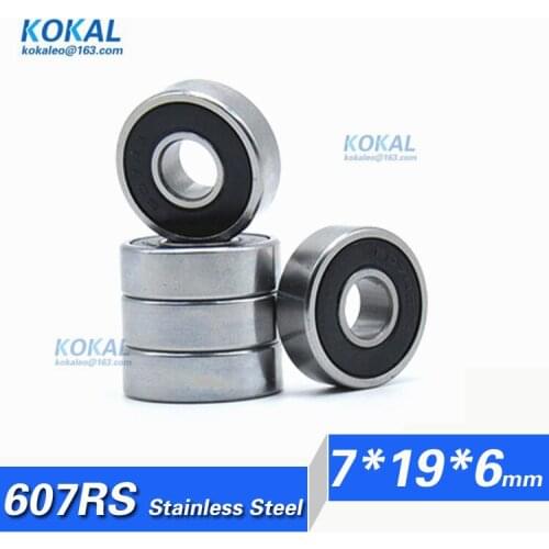 [S607RS]10PCS Free Shipping 440C stainless steel S60017RS S607RZ S607-2RS rubber cover ball bearing 7mm*19mm*6mm