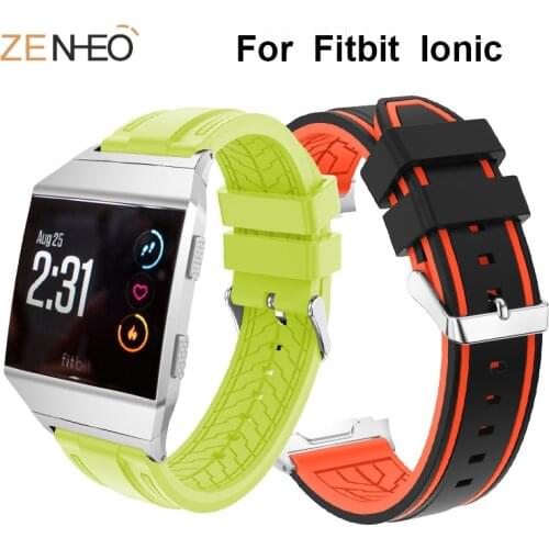 Silicone men womens watches Straps For Fitbit Ionic watch band double colors Replacement for Fitbit ionic Bracelet Wristband