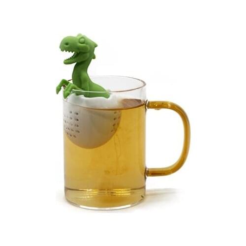 50sets/lot Silicone Tea Filter Dinosaur Baby Tea Strainer Tea Infuser Tea Bag Reusable Teapot Teaware Wholesale