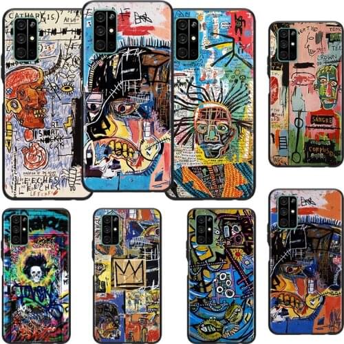 Jean Michel Basquiat Art Graffiti For Huawei Honor 10i 10 9C 9A RU 9X 9N 9S 9 Pro Lite Play 3E V9 Black Silicone Phone Case