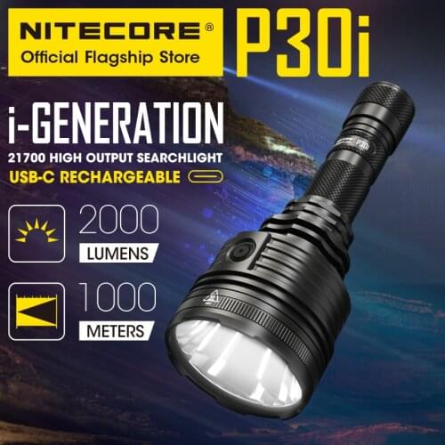 NITECORE P30i strong light super bright 2000 lumens long-range spotlight 1000 meters usb-c direct charging flashlight