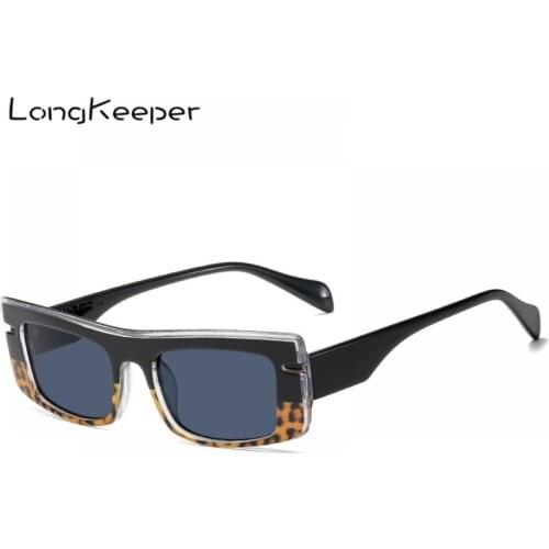 LongKeeper Sexy Leopard Small Rectangle Sunglasses Women Luxury Brand Square Sun Glasses Female Vintage Eyeglasses Shades