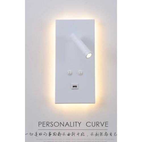 Modern fashion usb wall lamp corridor corridor lights hotel of bedroom the head of a bed lamp holder can rotate