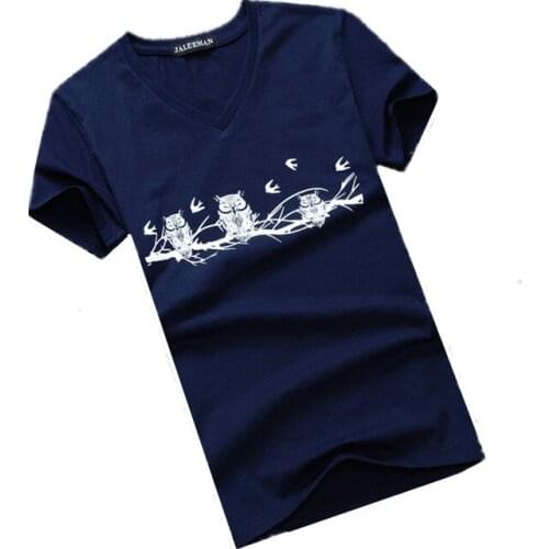 T1287-A1071 Cheap wholesale 2021 summer new hot sale Men v-neck printed letters mens short sleeve T-shirt