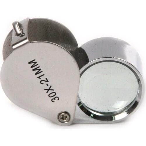 High Quality 1pcs Stainless Steel and Zinc Alloys Optical Glass 35.5x24.4x18mm Jewelers Loupe with Protective Case Easy to Use