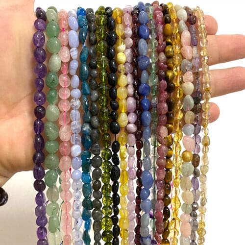YWROLE Natural Chrysocolla Kyanite Super Seven Larimar Grave Stone Beads For Jewelry Making DIY Bracelet Necklace 5-7mm 15
