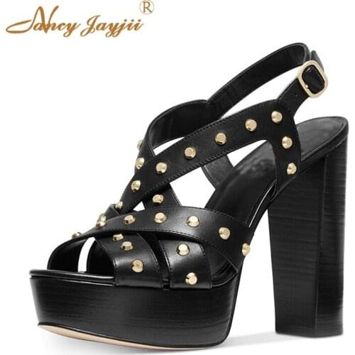 Womens Sandals Womens Shoes Solid Waterproof Table Wrapped Buckle Super High Heels Sweet Casual Fashion Foundation 2019