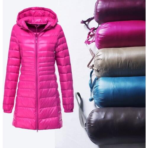 Womens Ultralight Down Jacket Autumn Winter White Duck Down Long Coats Outdoor Windproof Skiing Hiking Trekking Jackets 6XL 7XL