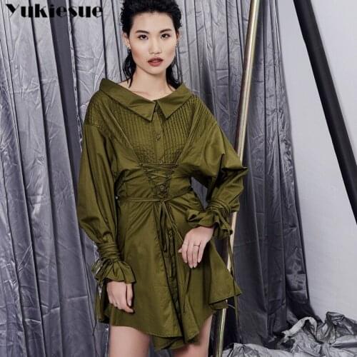 Harajuku elegant blouse dress women vestidos verano long sleeve ruffles high waist dresses for women bandage maxi party dress