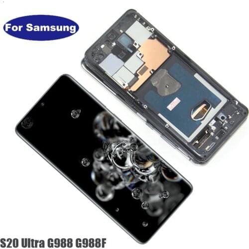 6.9'' Super AMOLED LCD Display + Touch Screen Digitizer Assembly for Samsung Galaxy S20 Ultra G988 G988F Repair Parts