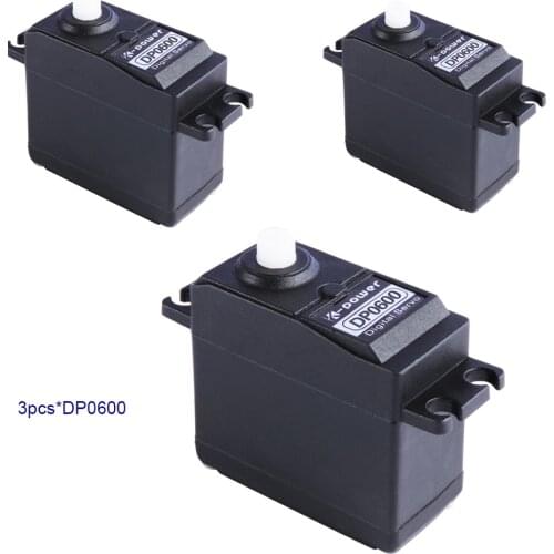 3pcs K-power DP0600 6KG Digital Plastic Gear DC Motor standard waterproof RC servo for RC plane car boat heli robot